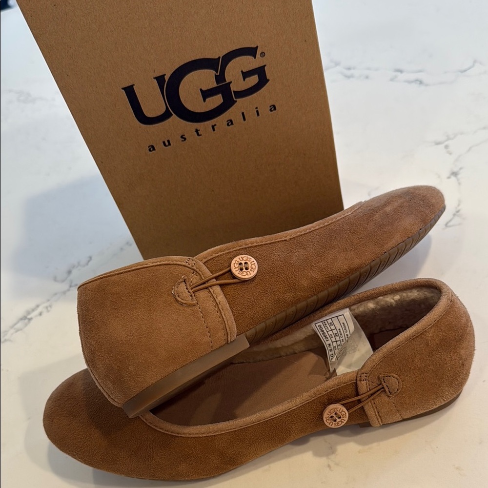 UGG Tan Suede Ballet Flats - Picture 5 of 8